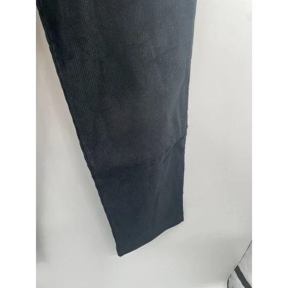 NWT Adidas Graphic Regular Corduroy Pant Men's Small Black Elastic Waist Pockets
